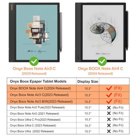 CoBak Case for 10.3" Boox Note Air 4 C (2024 Released)/Note Air 3 C Tablet ePaper(2023 Released) - New Lightweight PU and Hard Back Shell Cover with Built-in Pen Holder, Auto Sleep-Wake, Brown