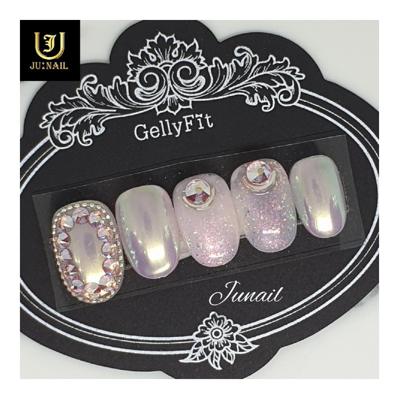 Glass alpha powder handmade nail tips - Long ballerina /