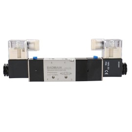 Baomain Pneumatic Solenoid Air Valve 4V230E-08 24VDC 5 Way 3 Position Internally Piloted Acting Type Double Electrical Control (DC 24V)