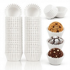1000 pirottini bianchi per cupcake, diametro 2,5 cm, in carta, piccoli pirottini per muffin, cioccolato, dessert e cottura