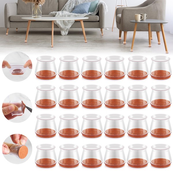 Upgraded Silicone Chair Leg Floor Protectors for Hardwood Floors, Furniture