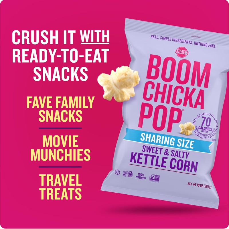 Angie's BOOMCHICKAPOP Sweet and Salty Kettle Corn Popcorn, Gluten Free,