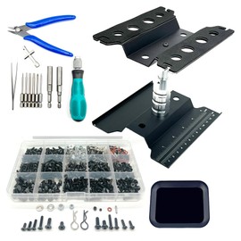 TEIRAY RC Car Repair Work Stand Repair Tool Set 360 Degree Rotation and 600 PCS RC Screws Kit and Screws Pallet Kit and RC Screwdrivers for 1/8 1/10 1/12 1/16 1/18 RC Car Truck Crawler (Black)