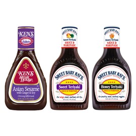 Ken's Steak House Variety, 1 Ken's Steak House Asian Sesame with Ginger & Soy Dressing, 16 OZ, 1 Sweet Baby Ray's Sauce and Marinade, Honey Teriyaki, 16 OZ, 1 Sweet Baby Ray's Teriyaki Sauce and Marinade, 16OZ, 1 CT