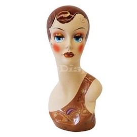 (MD-VF003) ROXY DISPLAY Artistic Female Mannequin Head Fiber Glass Vintage Style