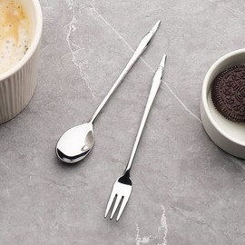 Bloom at Home Metal Swan Teaspoons (4) and Tea Forks (4) / 블룸엣홈 메탈 스완 티스푼 4개 티포크 4개