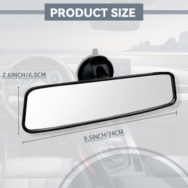 Rear View Mirror, Universal Thickened Anti-glare HD Car Interior Rearview Mirror, Anti Glare Rear View Mirror with Suction Cup, 360 Degrees Adjustable for Cars, SUVs, Trucks, Vehicles