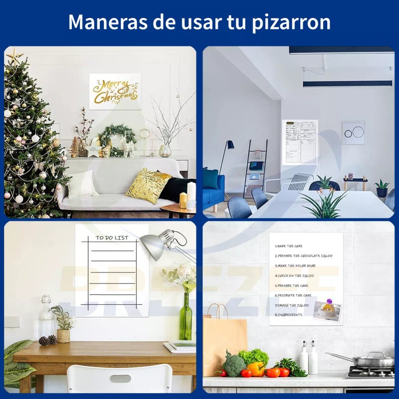 Breezee Market Pizarrón Magnetico Blanco Plegable Pizarra Facil Borrado Cal