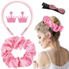 Juinte 4 Pcs Witch and Princess Hair Accessories Hair Scrunchies