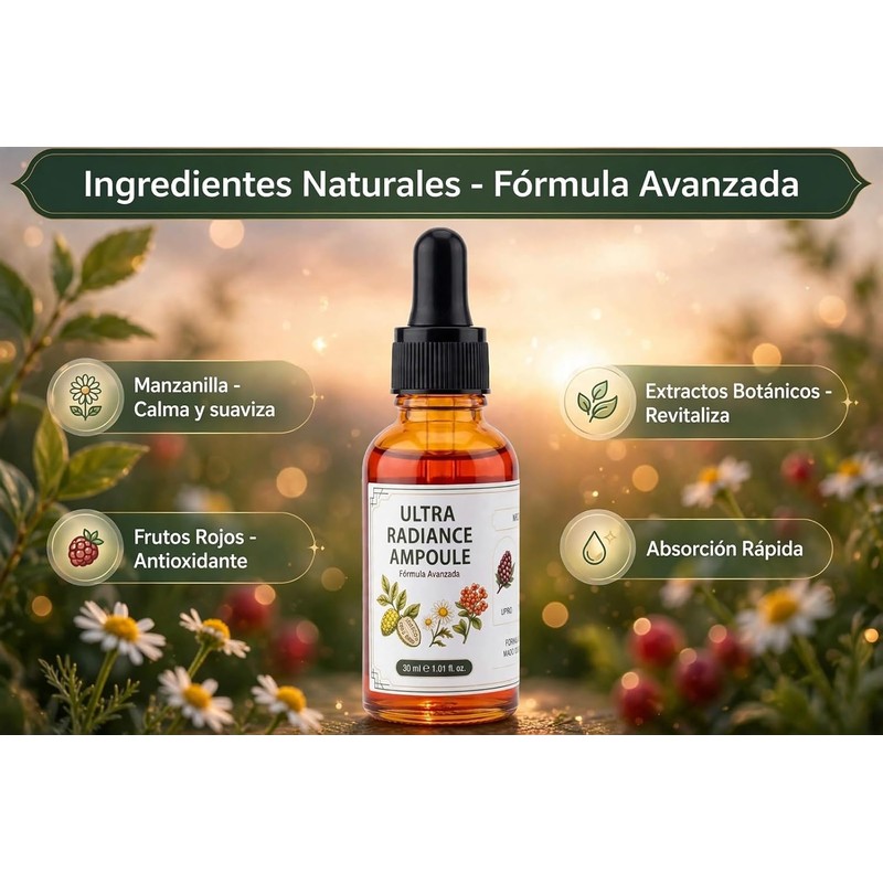 Ultra Radiance Ampoule Sérum Facial con Extractos Naturales 30 ml