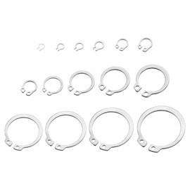 sourcing map 150 Pcs External Retaining Rings, 15 Sizes 304 Stainless Steel External Circlip Snap Rings Assortment Kits Round Wire Snap Rings for Valves Electrical Appliances
