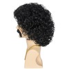 M MISS U HAIR Black Jerry Curl Wig with Mustache