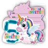 Putocopic 4th Birthday Party Invitations for Girls,Fourth Rainbow Birthday Party