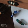 JEREVER 4 Pack Hexagonal Crystal Knobs Wire Wrapped Glass Brass