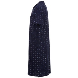 Henry Terre Men's Short-Sleeved Nightdress with Diamond Chest Pocket Button Placket Size M-3XL, navy