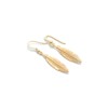 Gold feather statement drop earrings
