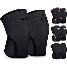 WARM BODY COLD MIND Neoprene Knee Compression Sleeves, Knee Support for Weight Lifting, Squats, Powerlifting, Working Out, Bodybuilding, Gym, Deadlift, for Cross Training, 7 mm Lifting Knee Braces for Men/Women, Pair (Black/Black, XXXL)