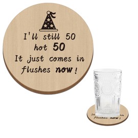 50th Birthday Gifts for Men and Women - Funny Coaster and Decorations for Him