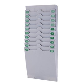 akindou Time Card Holder Card Rack for 20 People, Conveniently Foldable, Compatible Card Width: Up to 3.5 inches (8.8 cm), Shrimp Plug and Wood Screw, Securely Securely Secured to the Wall, Attendance Management, Personnel, Labor, Attendance