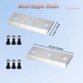 Wood Chipper Blades with Screws, Alloy Steel Shredder Knives, 4-Pack