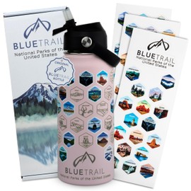 BlueTrail National Parks Water Bottle with Stickers