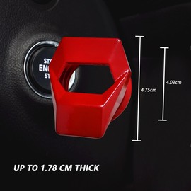 Car Engine Start/Stop Button Cover,Car Start Stop Protective Cover General Motors Ignition Switch Decorative Cover,Compatible with Civic CRV XRV Challenger Charger CHR (Red)