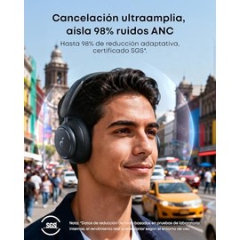 Soundcore Space Q45 Audifonos Inalambricos Diadema con ANC Adaptativa hasta 98, hasta 50h Reproduccin, Carga Rpida, Audio Hi-Res LDAC, App, Ajuste... 