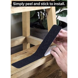 Anti slip tape black clear hazard grip grit stick on step stairs floor warning safety (BLACK)