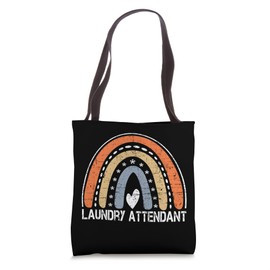 Funny Job Title Worker Vintage Rainbow Laundry Attendant Tote Bag