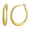Richsteel Hoop Earrings for Women Teens 40mm Clip On Gold Earring Valentine Jewellery