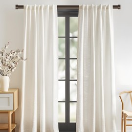 VOIIY Bronze Curtain Rods for Windows 48 to 84 Inch(4-7 Feet),1" Diameter Drapery Rods with Modern Style End Cap Finials,Size:36-88 Inch,Antique Bronze