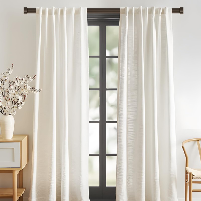 VOIIY Bronze Curtain Rods for Windows 48 to 84 Inch(4-7