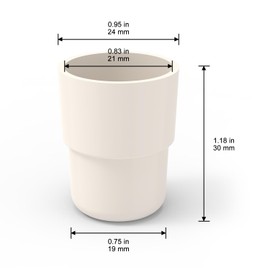 XCD Rubber Stopper, #19 Natural Rubber Sleeve-Type Septum Fits 14/20 Outer Joint Lab Glassware, Pack of 10