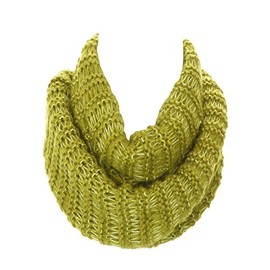 DivaDesigns Women's Gold Thread Accent Narrow Stripe Soft Knit Infinity Scarf