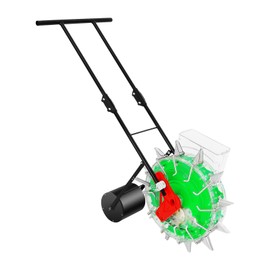 GrfceVue Hand-Push Roller Seeder, Precision Manual Seed Planter Push Spreader Garden Seeder with 12 Seed Plates, Corn Peanut Fertilizer Applicator for Corn, Peanut, Soy, Cotton, 13.5cm Spacing