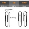 Vinaco Paper Clips Black, 100 Pack Large Paper Clips 2