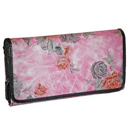 EyeCatch - Eve Floral Ladies Faux Leather Wallet Womens Purse Pink