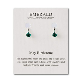 Philip Jones May (Emerald) Birthstone Clip On Earrings Created with Zircondia® Crystals