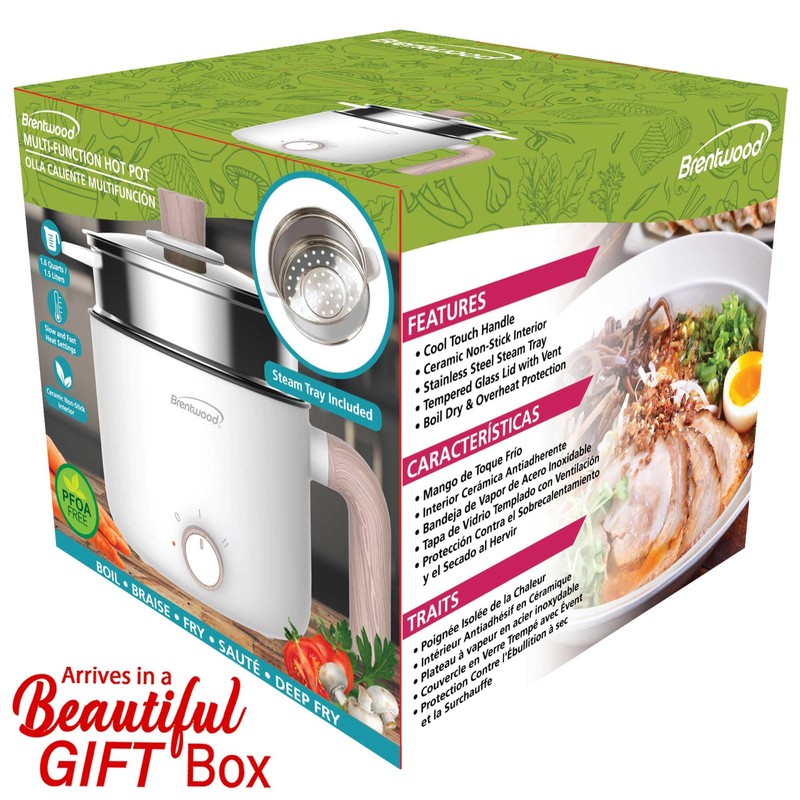 Brentwood Multi-Function Electric Hot Pot Cooker and Food Steamer with