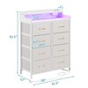 LUMTOK 8-Drawers Dresser with Power Outlets, Built-in Power Strips &