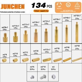 134pcs Brass Hex Standoff Male Female PCB Motherboard M5 Assortment Kit