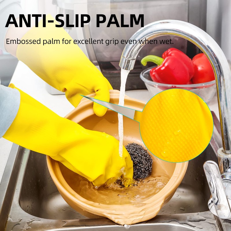 Vgo... 1 Pair Reusable Gloves for Kitchen Work, Household Cleaning
