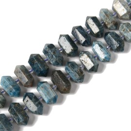 Unbranded Apatite Graduated Center Drill Faceted Points Size 15x20-15x28mm 15.5'' Strand