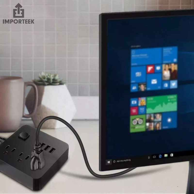 Importeek 5pz Cable Fuente Poder Corriente Monitor Computadora Pc Cpu