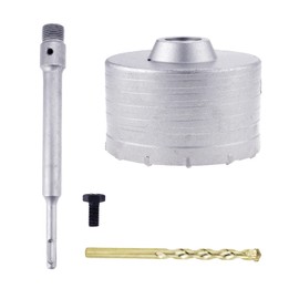 90mm /3.5" Concrete Hole Saw with 220mm SDS Plus Shank Connecting Rod Cement Hole Saw for Cement Brick Concrete Stone Wall (90mm)