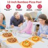 RICOJYCX Multilayer Bamboo Pizza Peel Rack, Contain 4 x 12