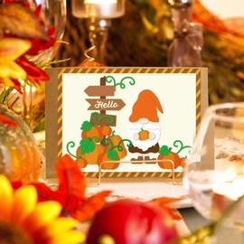 GLOBLELAND Pumpkin Gnome Cutting Dies Autumn Gnome Die Cuts Embossing Stencils Template Carbon Steel Cut Die for Thanksgiving Day Decorative Embossing Paper Card DIY Scrapbooking Photo Album