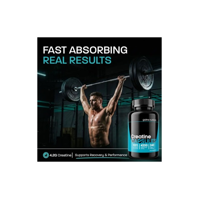 GN Creatine Capsules | 480 Creatine Monohydrate Capsules for Men