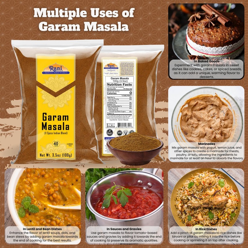 Rani Garam Masala Indian 11-Spice Blend 3.5oz (100g) ~ All