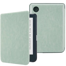 DMluna Case for 2024 Kobo Clara BW/Colour / 2E, Tolino Shine Colour/Shine 5/4, Auto Sleep/Wake Function, Premium PU Leather, Drop-Proof PC, Hard Shell Protection, Agave Green